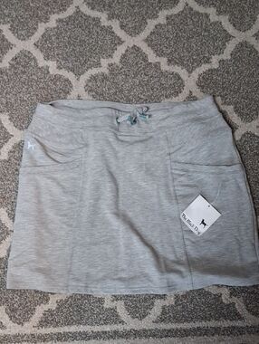 The Black Dog Light Gray Drawstring Knit Mini Skirt